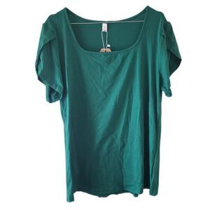 New Cyan Style Green Short Sleeve Top